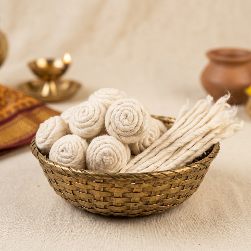 Cotton Wicks (Round & Long) - Machine-twisted, 100% pure raw cotton wicks for steady burning without dripping or carbon buildup.